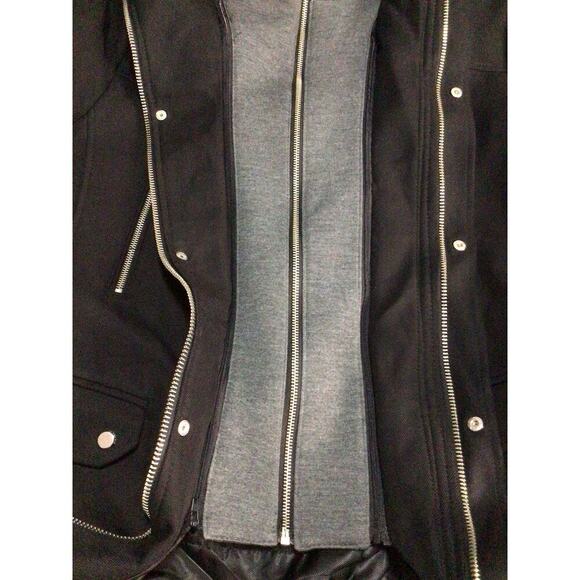 ZARA MAN MEN’S REMOVABLE HOODED BLACK COAT JACKET XL - Picture 3 of 13